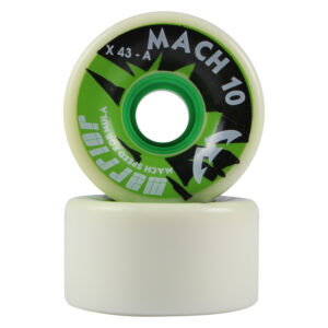 Warrior Mach 10 White Green Quad Skate Wheels