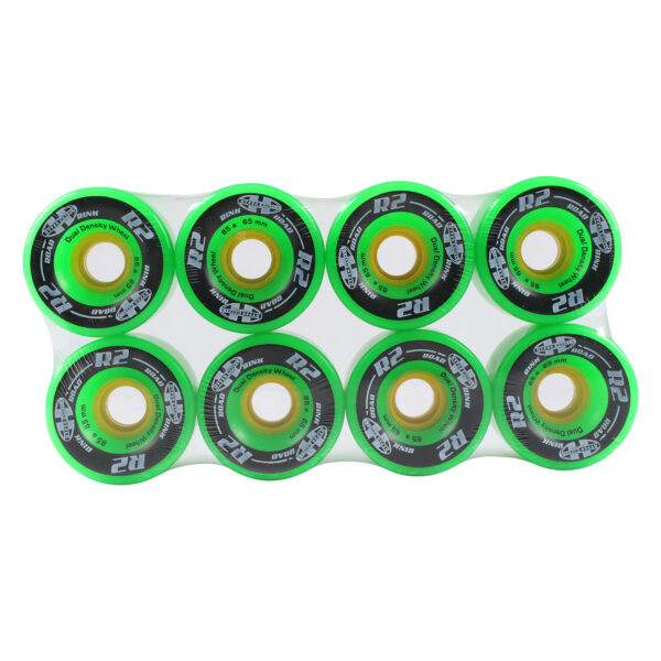 Warrior Mach 10 White Green Quad Skate Wheels