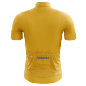 Yellow Solid Color Cycling Jersey for Men