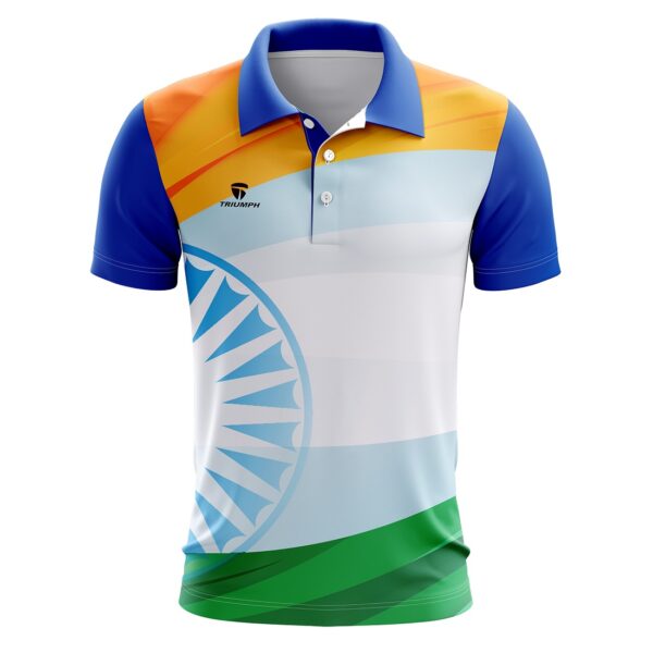 Republic Day I Love My India White Polyester Polo Neck Unisex Mens Half Sleeve T-Shirt Dress