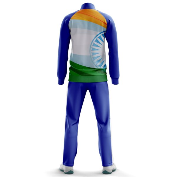 Tricolor India Sports Tracksuit for Men | Indian Flag Print Customised Track Suit Blue Color