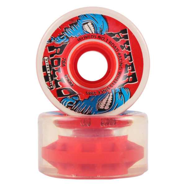 Hyper Rollo Red Transparent Quad Skate Wheels