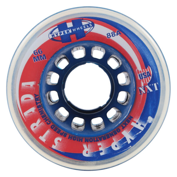 Hyper Strada Blue Transparent Quad Skate Wheels