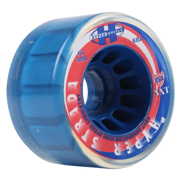 Hyper Strada Blue Transparent Quad Skate Wheels