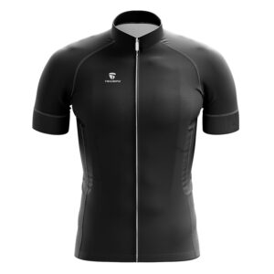 Men's Polyester Plain Cycling Jersey Black