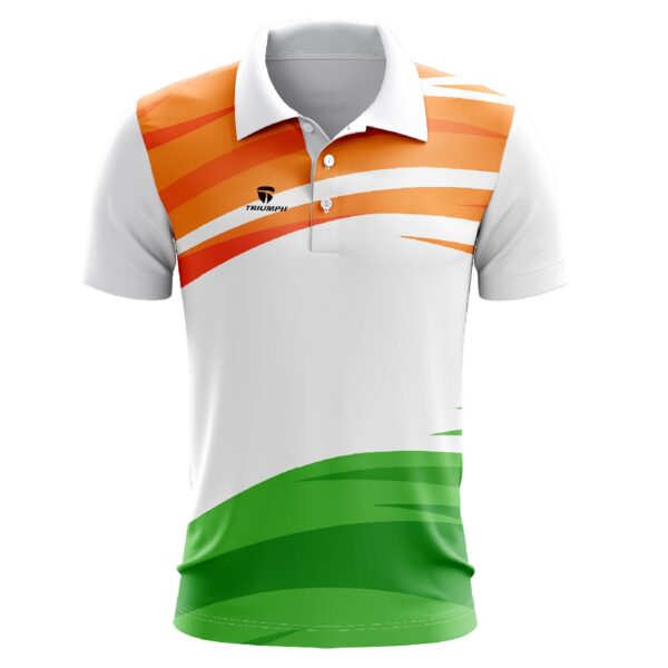 Independence Day / Republic Day India Flag Tricolor T-Shirt for Mens Half Sleeve Polo Tshirt