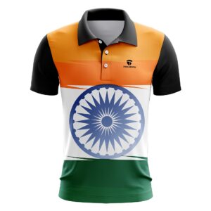 26 January Jersey / 15 August Indian Flag Printed T-Shirts for Independence Day / Republic Day Mens Half Sleeve Polo Tshirt