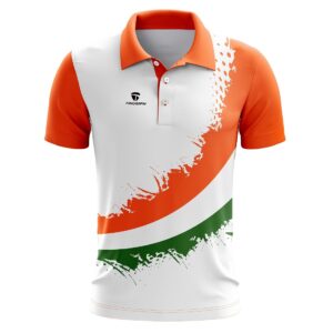 Polo Neck Happy Independence Day T-Shirt for Indian Lover Half Sleeve Republic Day Tshirt Jersey