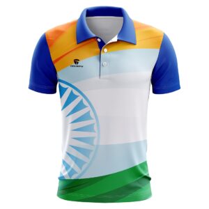 Republic Day I Love My India White Polyester Polo Neck Unisex Mens Half Sleeve T-Shirt Dress