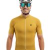 Yellow Solid Color Cycling Jersey for Men
