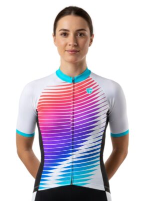 Women’s Cycling Jersey Peloton, Quick Dry Bike Bicycle Top with Rear Pockets