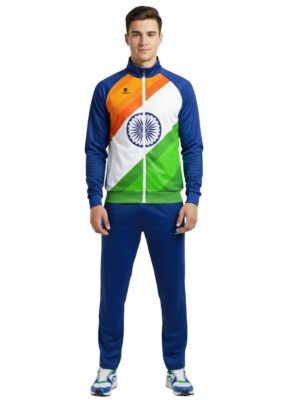 India Tricolor Men's Tracksuits | Indian Flag Print Sports Track Suit
