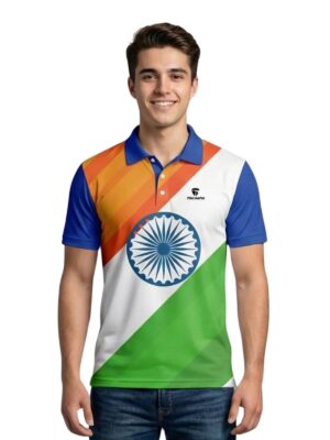 Triumph Polo Neck Happy Independence Day Republic Day T-Shirt for Mens Half Sleeve Tshirt Jersey Tees