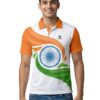 Polo Neck Happy Independence Day India Flag Design T-Shirt for Mens Half Sleeve Republic Day Tshirt Jerseys