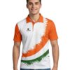 Polo Neck Happy Independence Day T-Shirt for Indian Lover Half Sleeve Republic Day Tshirt Jersey