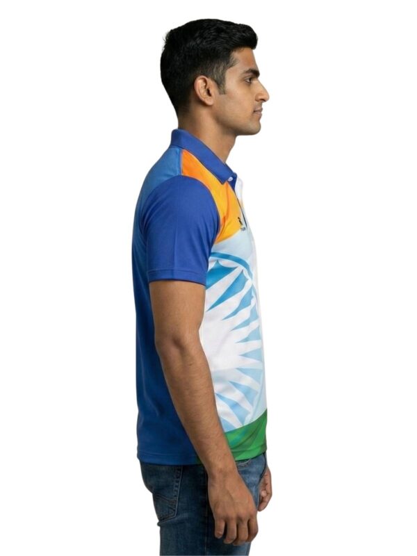 Republic Day I Love My India White Polyester Polo Neck Unisex Mens Half Sleeve T-Shirt Dress – view 3