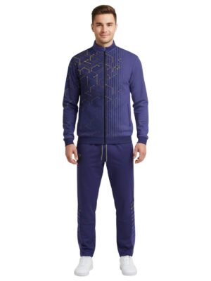 Men Athletic Tracksuit | Running Gym Workout Sports Training Jogging Track Jacket & Pant Set