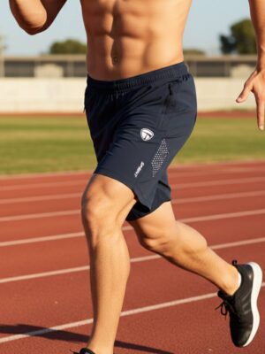 Men’s Running Shorts Navy Blue Color | Quick-Dry Lightweight Gym & Jogging Shorts with Zipper Pockets for Sports & Training