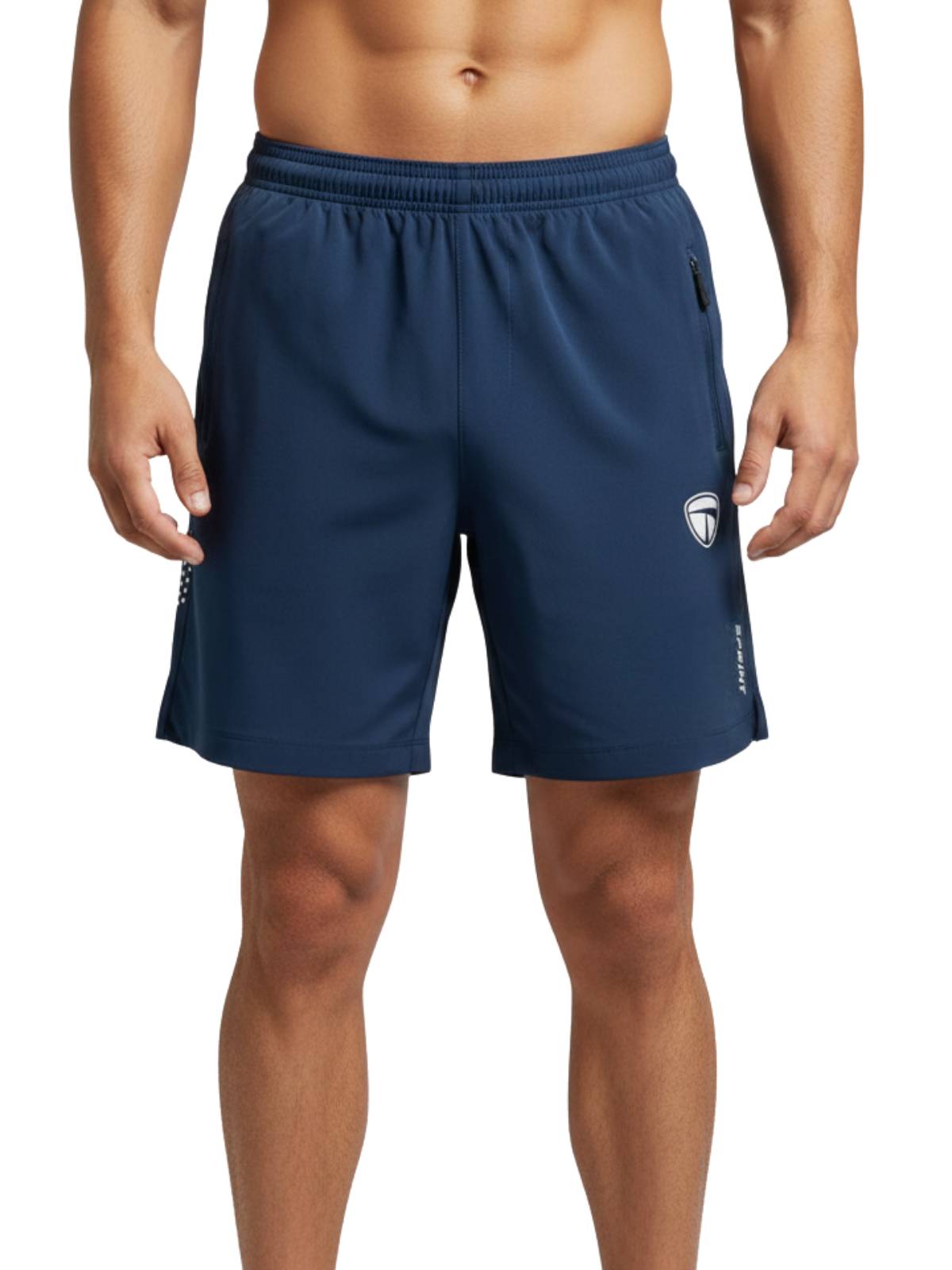 Men’s Performance Running Shorts Blue Color | Gym & Training Shorts with both Side Zipper Pockets | Lightweight Quick Dry & Breathable Fabric - Image 4