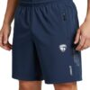 Men’s Performance Running Shorts Blue Color | Gym & Training Shorts with both Side Zipper Pockets | Lightweight Quick Dry & Breathable Fabric
