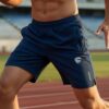 Men’s Performance Running Shorts Blue Color | Gym & Training Shorts with both Side Zipper Pockets | Lightweight Quick Dry & Breathable Fabric