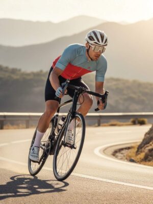 Dry-Fit Cycling Jersey | Cycling Upper Wear for Men’s Grey & Red Color