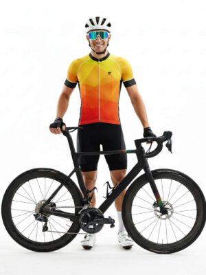 Men’s Cycling Jersey | Custom Sublimation Bicycle Clothes Yellow & Orange Color