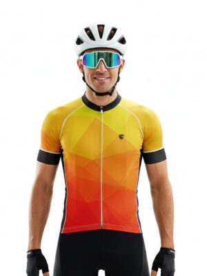 Men’s Cycling Jersey | Custom Sublimation Bicycle Clothes Yellow & Orange Color