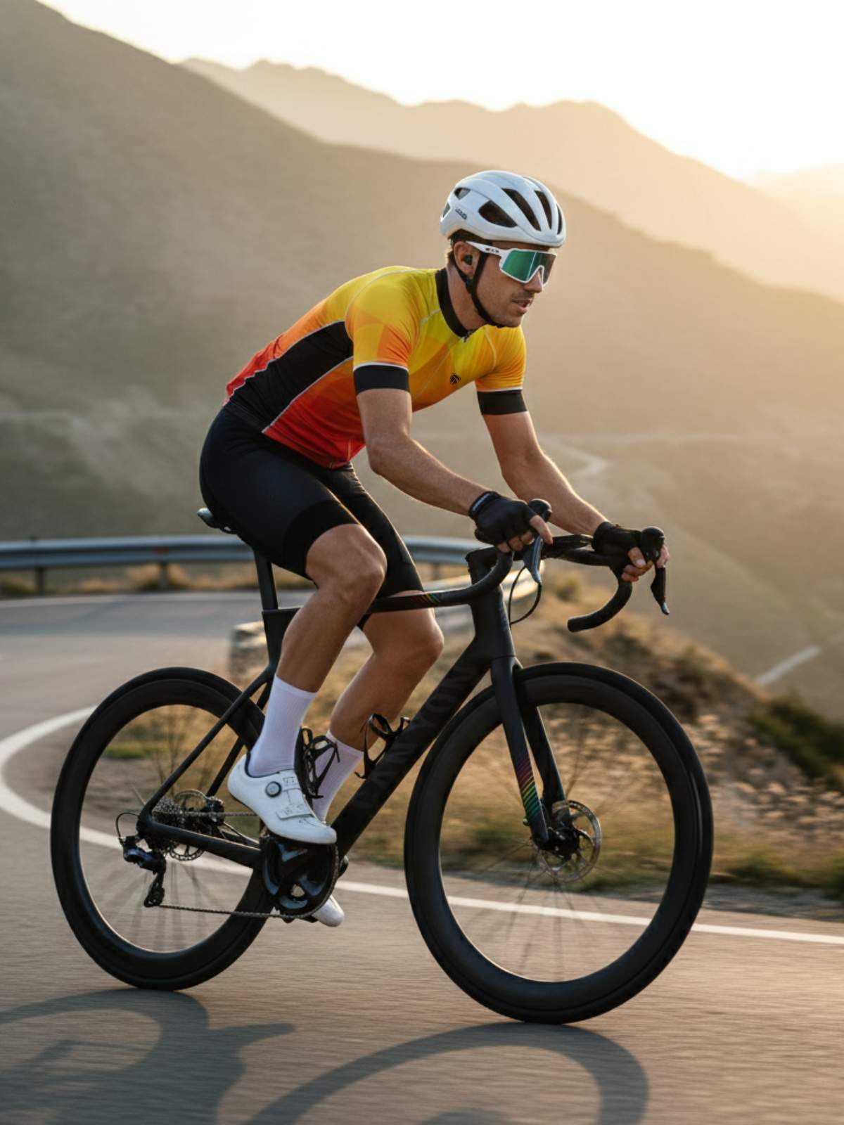 Men’s Cycling Jersey | Custom Sublimation Bicycle Clothes Yellow & Orange Color