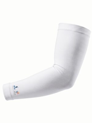 Cricket Arm Sleeves White Compression | SRT10 Altevol Sports Academy