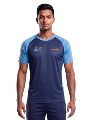 Round Neck Cricket T-Shirts Blue | SRT10 Altevol Sports Academy