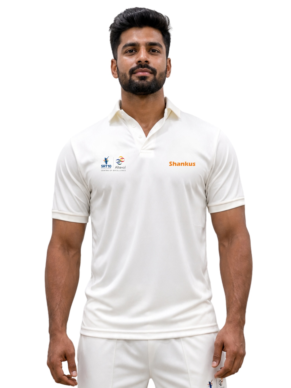 White Cricket T-Shirts for Men | SRT10 Altevol Sports Academy