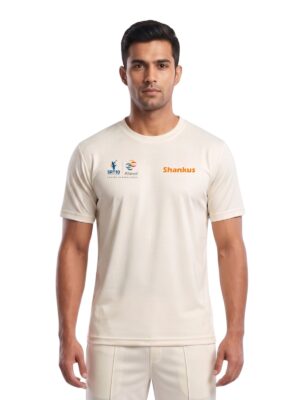 Round Neck Cricket White T-Shirts | SRT10 Altevol Sports Academy