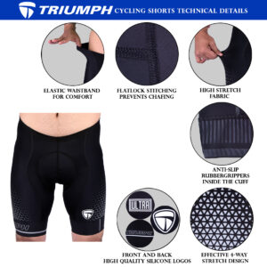 Men's Ultra Cycling Shorts Gel Padded Bicycle Half Pant Tights