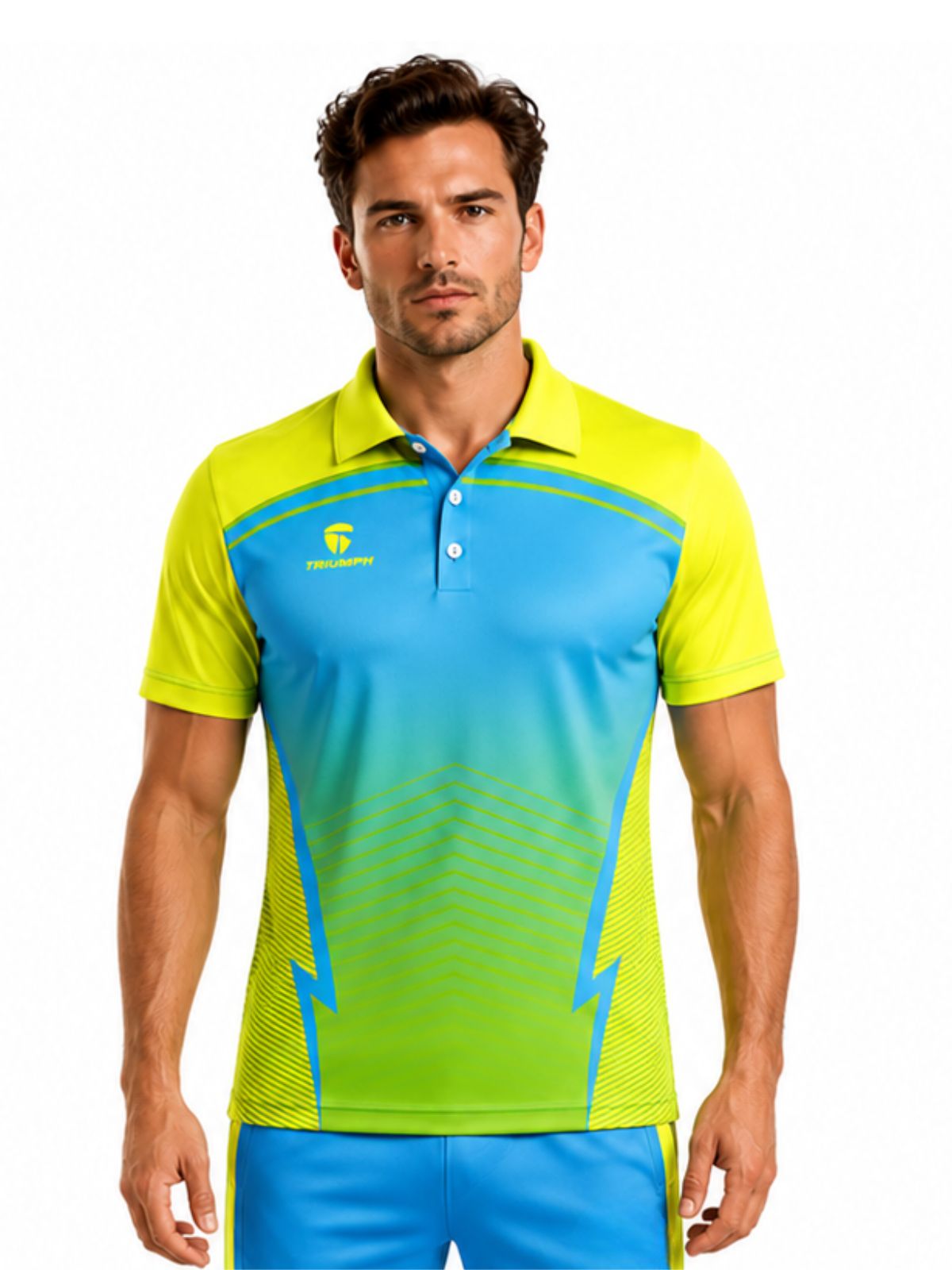 Full Printed Polo Neck Half Sleeve Cricket Jersey for Men