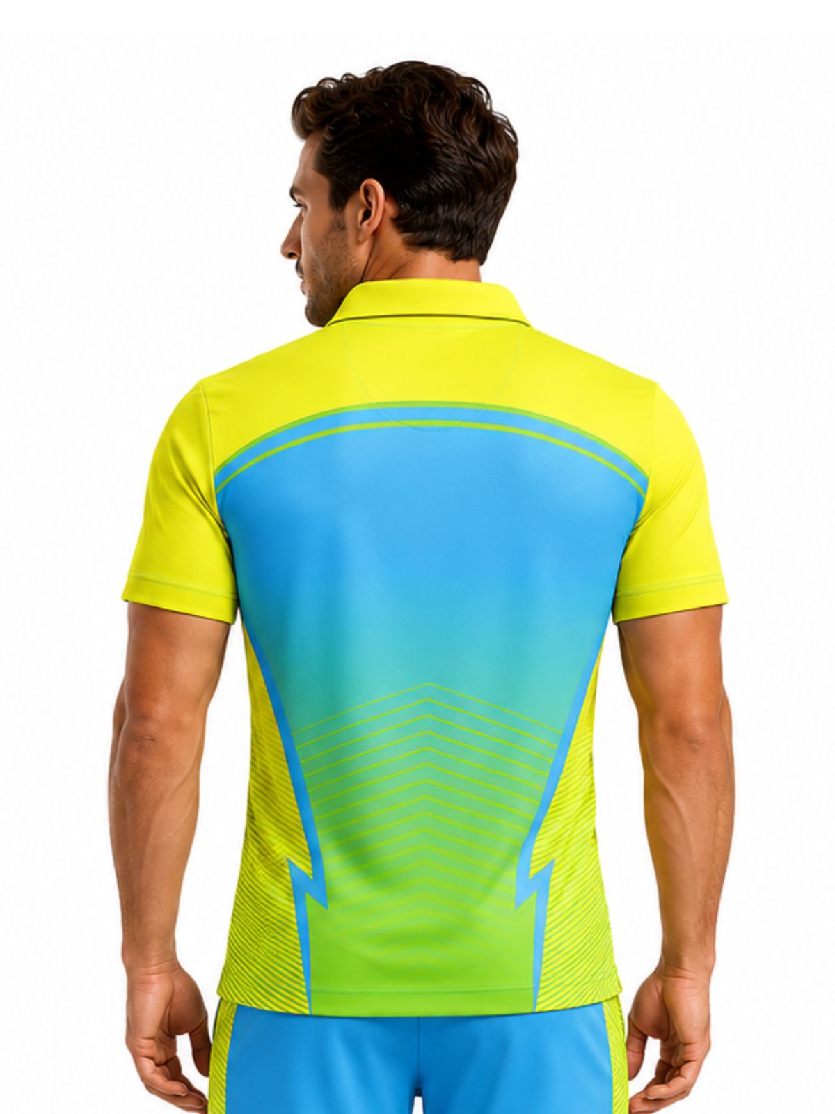 Full Printed Polo Neck Half Sleeve Cricket Jersey for Men
