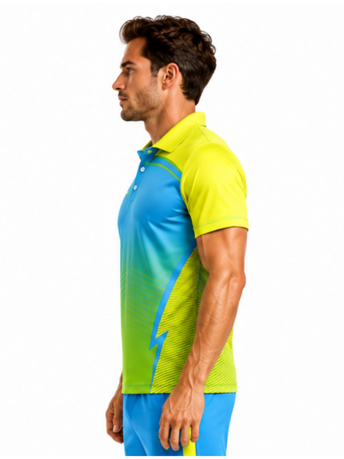 Full Printed Polo Neck Half Sleeve Cricket Jersey for Men