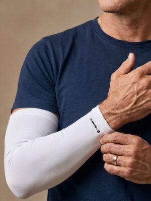Cycling Arm Warmers | White Compression Sleeves