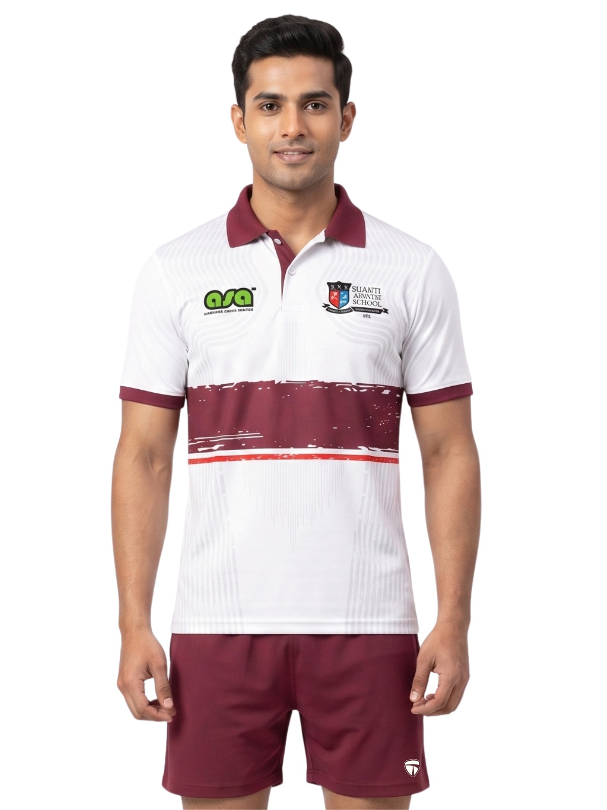 Shanti Asiatic School Coach T-Shirts Maroon | Ahmedabad Sports Academy_ASA