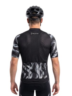 Men's Cycling Jersey Short Sleeve Black Grey Road Bike Shirt Full Zip