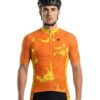 Men's Cycling Jersey Orange Yellow Bicycle Biking Bike Shirt
