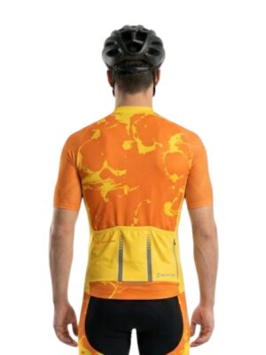 Men's Cycling Jersey Orange Yellow Bicycle Biking Bike Shirt