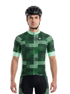 Men's Cycling Jersey with Zipper Pockets | Green Riding Bike Shirts