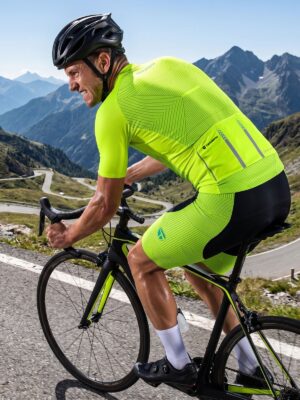 Men's Cycling Jersey Bicycle Biking Bike Shirt Riding Fluorescent Green Top