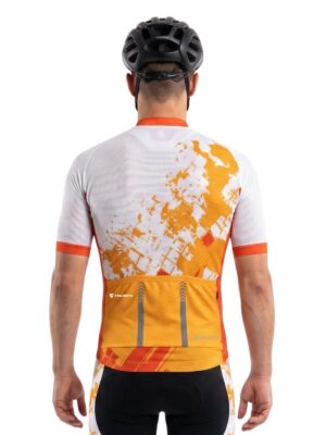 Cycling Jersey for Men White Orange Road Bike Bicycle Shirt Jerseys