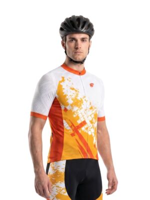 Cycling Jersey for Men White Orange Road Bike Bicycle Shirt Jerseys