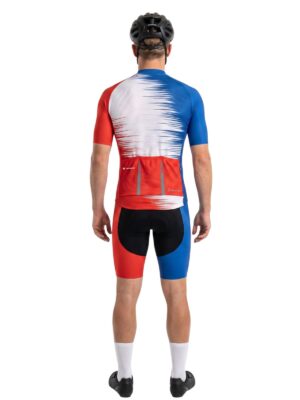 Cycling Set for Men | Blue Red White Jerseys Cycling Padded Shorts