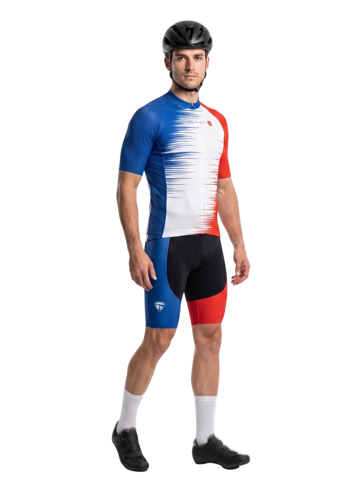 Cycling Set for Men | Blue Red White Jerseys Cycling Padded Shorts