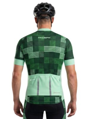 Men's Cycling Jersey with Zipper Pockets | Green Riding Bike Shirts