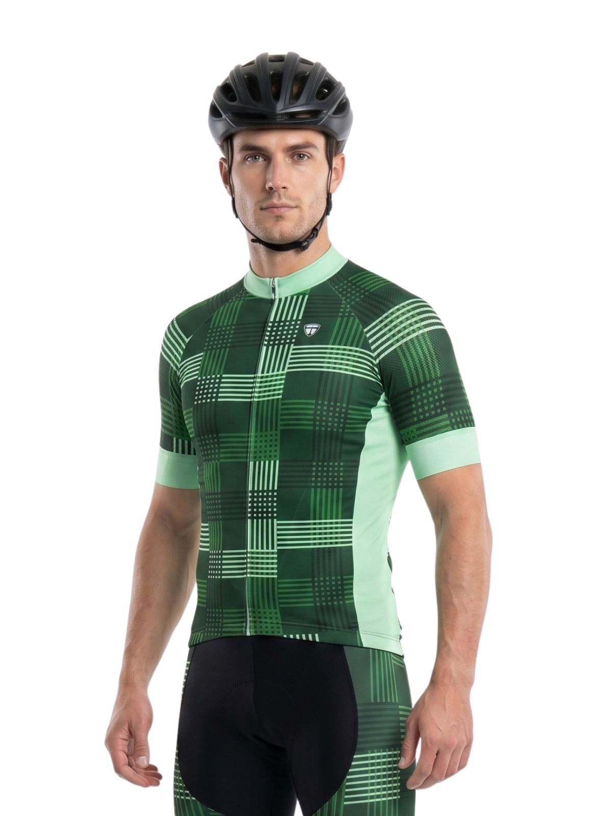 Men's Cycling Jersey with Zipper Pockets | Green Riding Bike Shirts